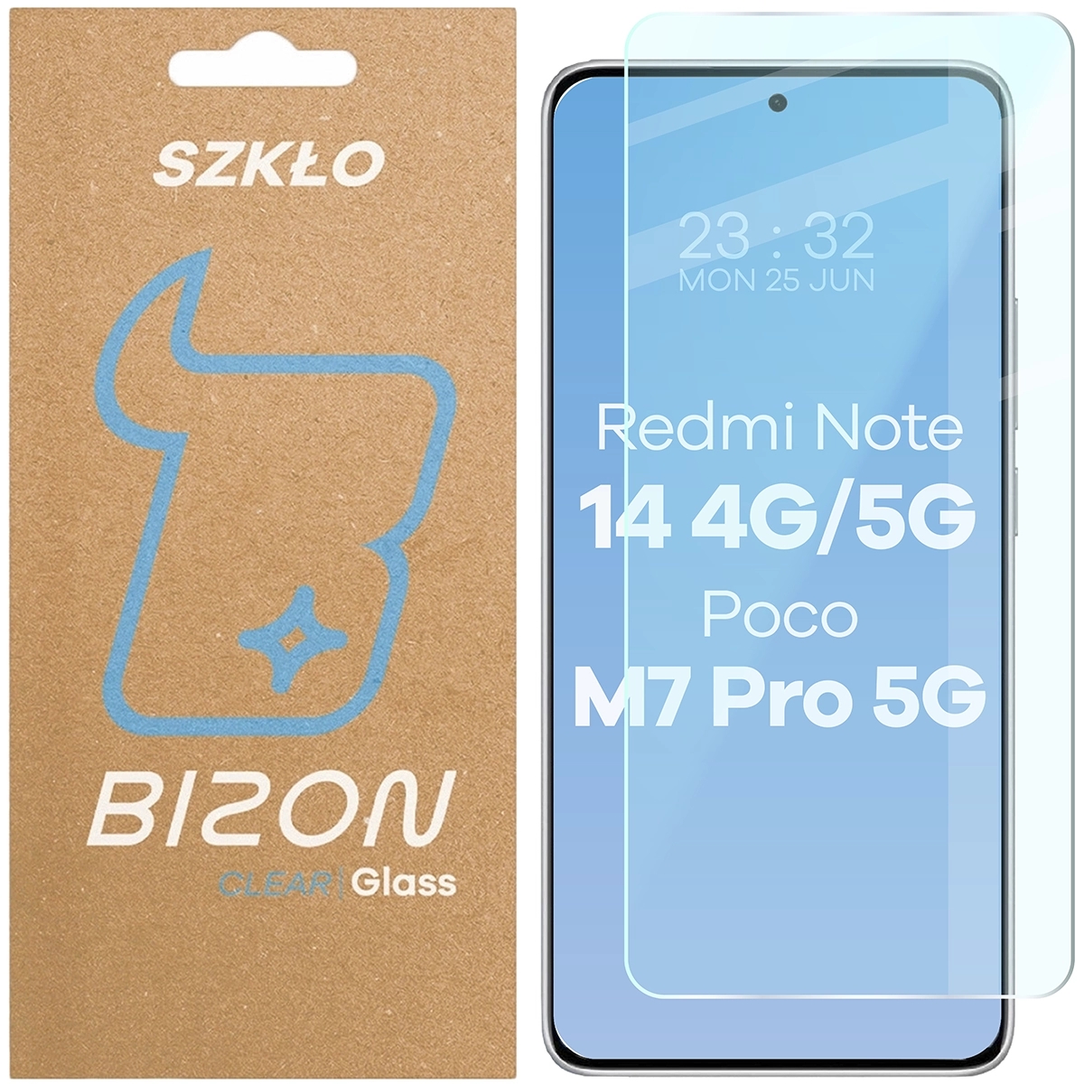 Image of Szkło hartowane Bizon Glass Clear 2 do Xiaomi Redmi Note 14/Poco M7 Pro 5G