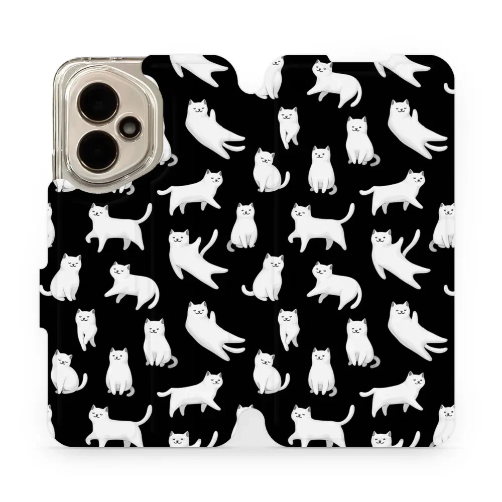 Etui z klapką do Honor 400 5G, Mobiwear Book, kotki luna