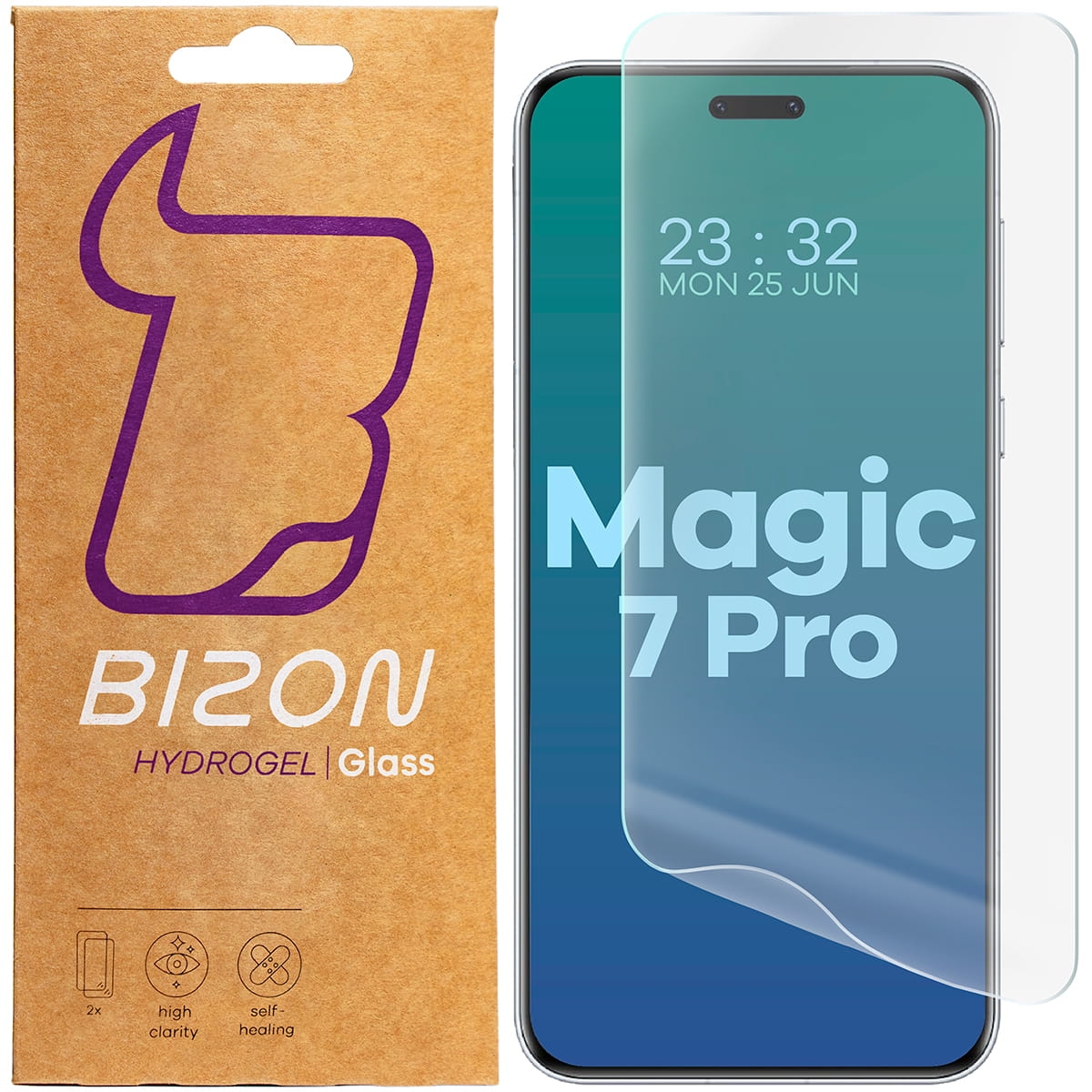 Image of Folia hydrożelowa na ekran Bizon Glass Hydrogel Front Duo do Honor Magic7 Pro, 2 sztuki