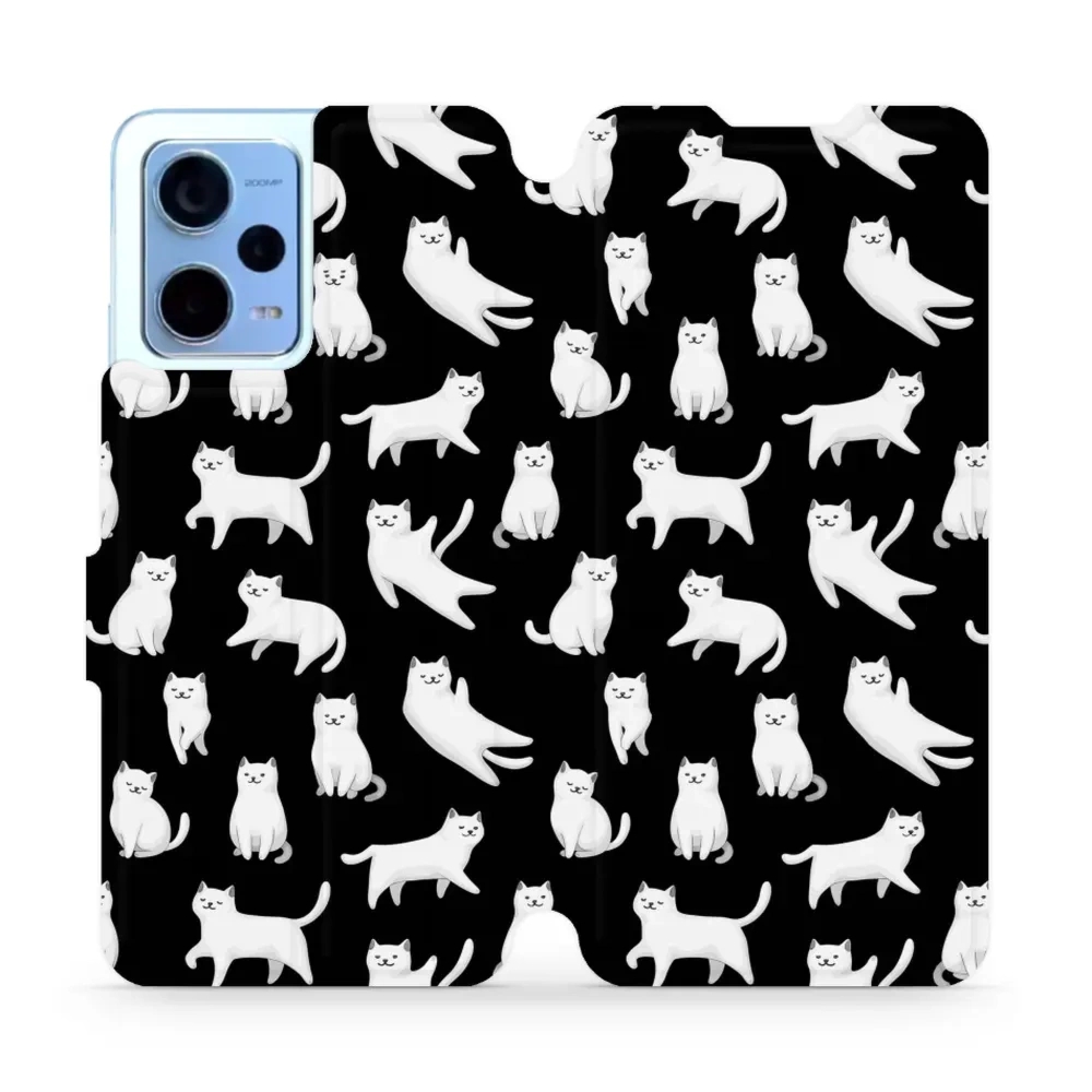 Etui z klapką do Xiaomi Redmi Note 12 5G, Mobiwear Book, kotki luna