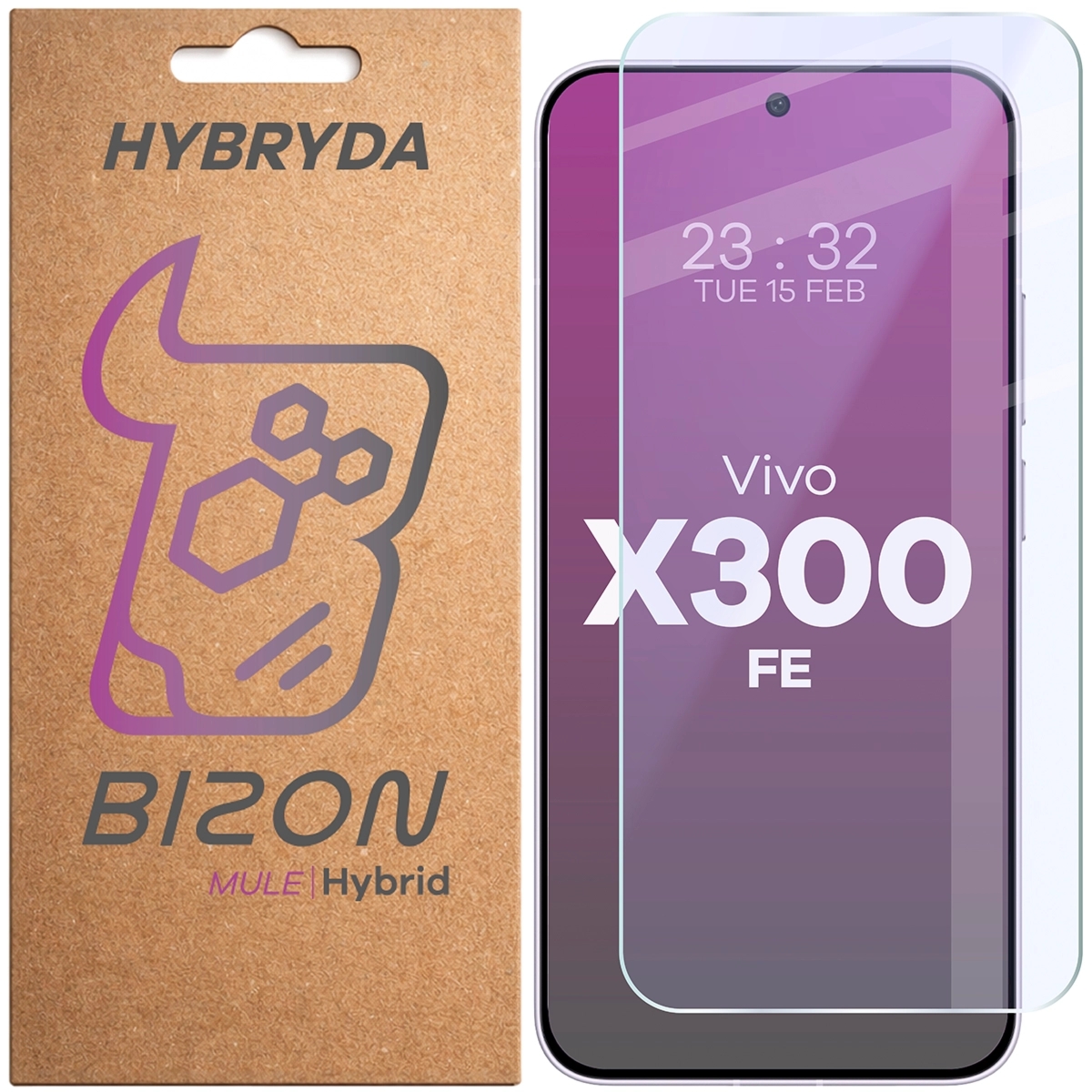 Elastyczne szkło hybrydowe Bizon Hybrid Mule do Vivo X300 FE