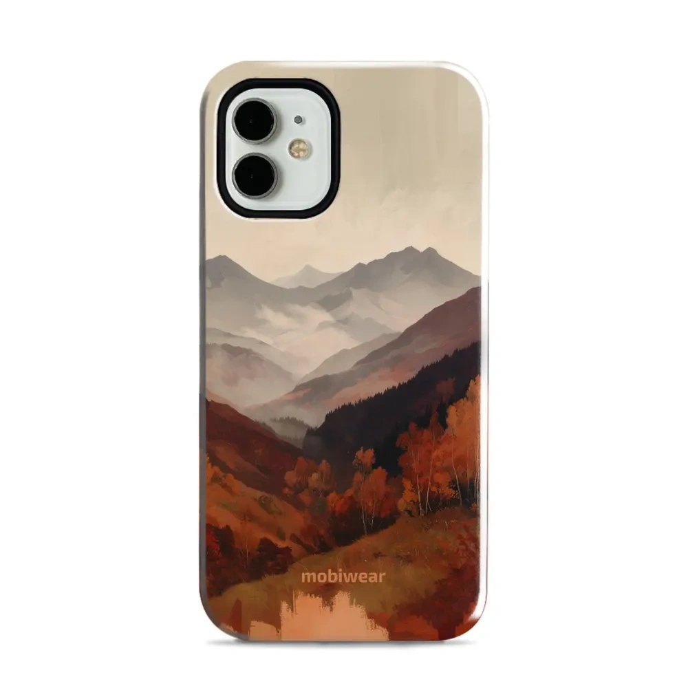 Etui ochronne do iPhone 12 mini, Mobiwear Elite Pro, mglista dolina w górach