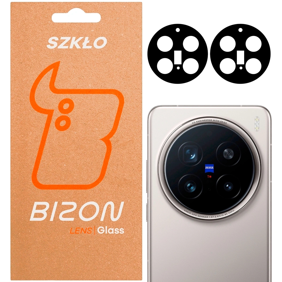 Szkło na aparat Bizon Glass Lens do Vivo X200 Pro, 2 sztuki
