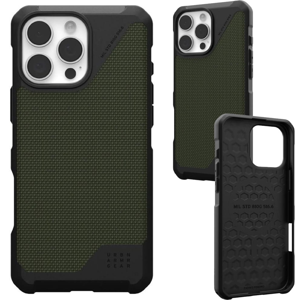 Etui pancerne Urban Armor Gear Metropolis LT Mag do MagSafe do iPhone 16 Pro Max, oliwkowo-czarne z kevlarem
