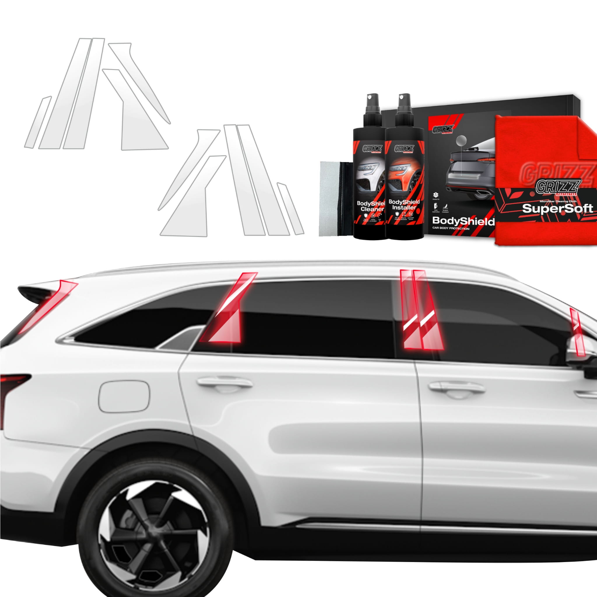 10w1 Folia ochronna Grizz Protector na słupki do Kia Sorento (2023-2026)