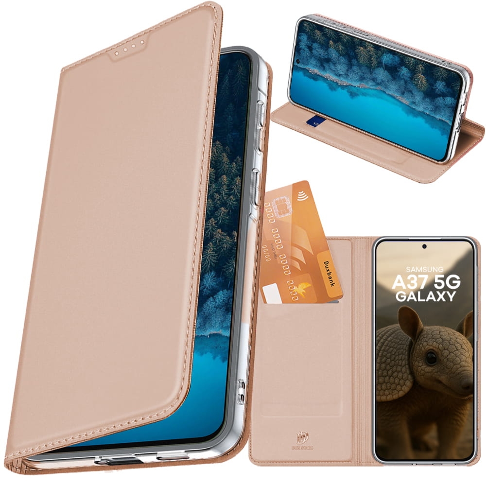 Etui z klapką Dux Ducis Skin Pro do Galaxy A37 5G, różowozłote