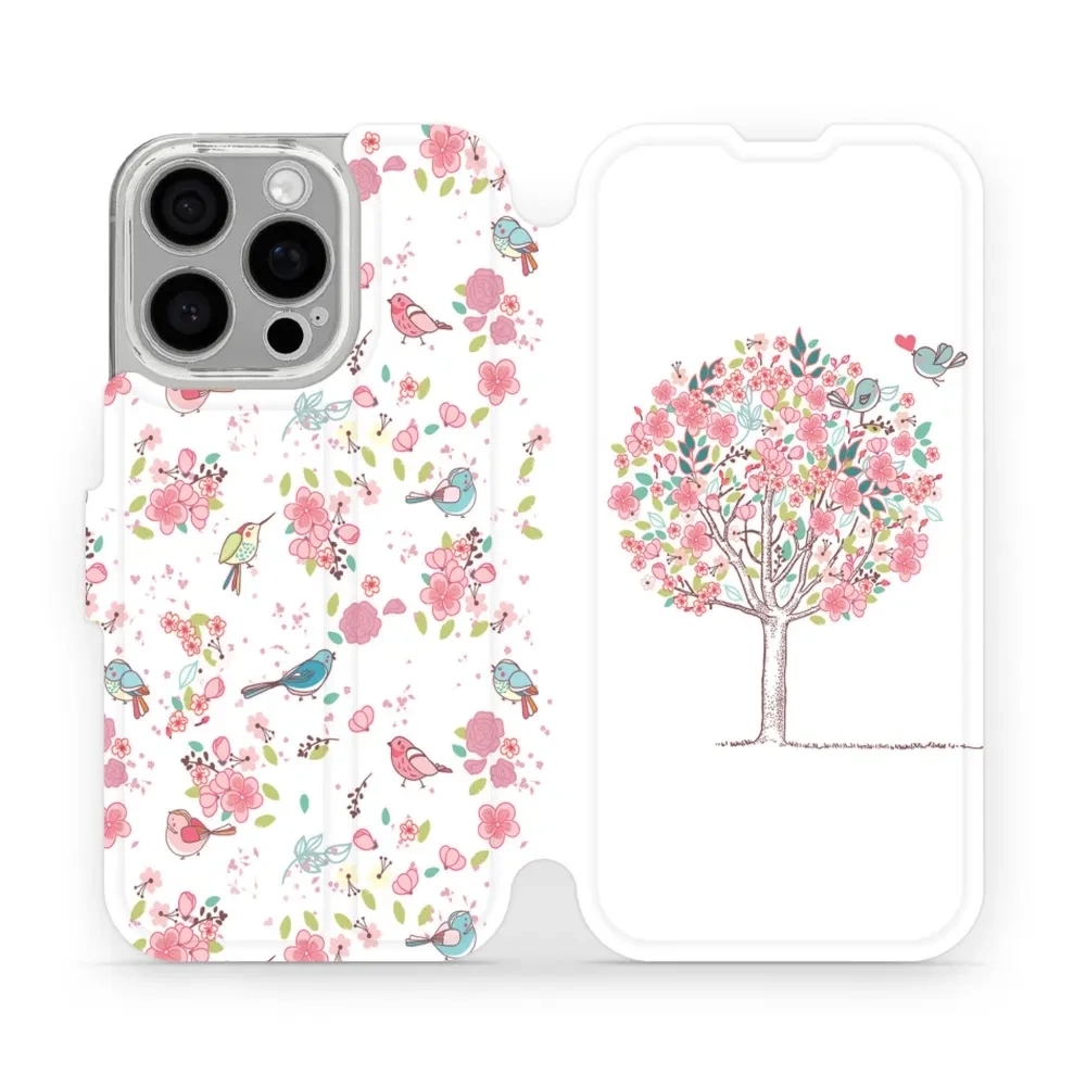 Etui z klapką do iPhone 16 Pro, Mobiwear Book, różowy gaj