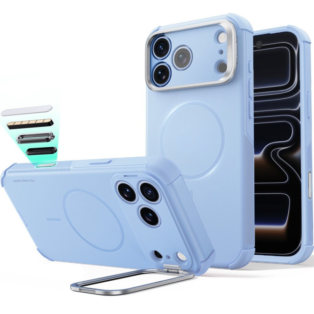 OUTLET: Etui ESR Cyber Tough Case Kickstand do MagSafe do iPhone 18 Pro Max / 17 Pro Max, jasnoniebieskie