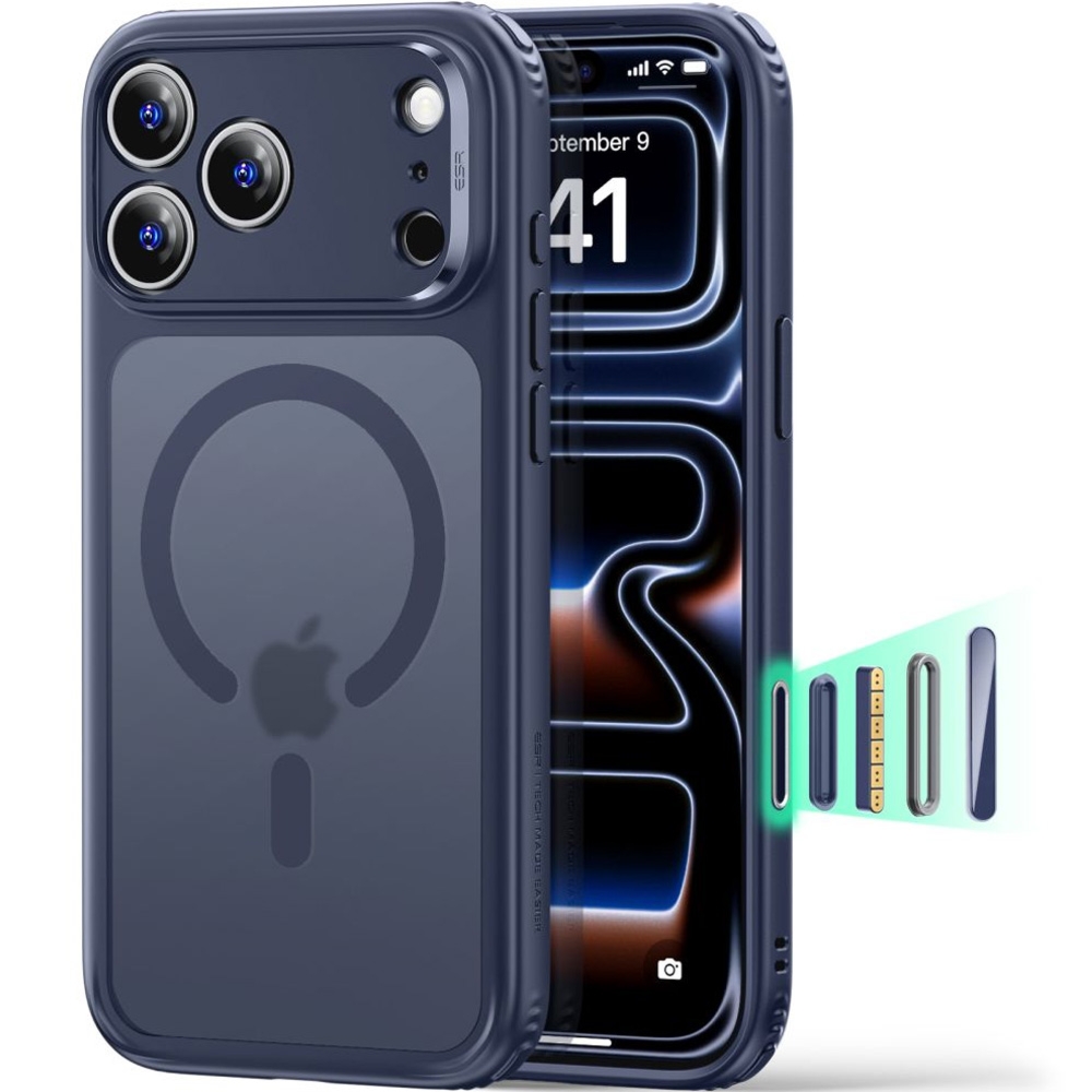 OUTLET: Etui ESR Classic Hybrid do MagSafe do iPhone 18 Pro / 17 Pro, granatowo-przydymione