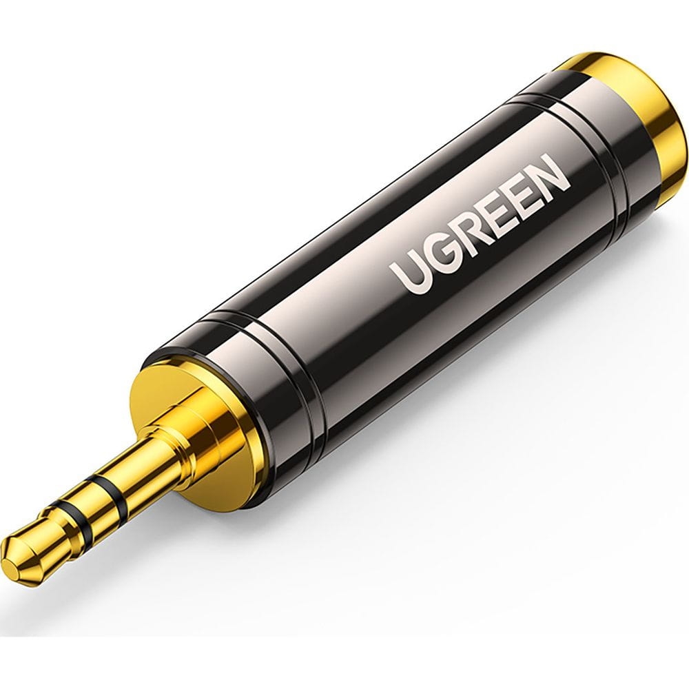 Image of Adapter Ugreen przejściówka audio z 6,35mm jack (żeński) na 3.5mm mini jack (męski), czarny