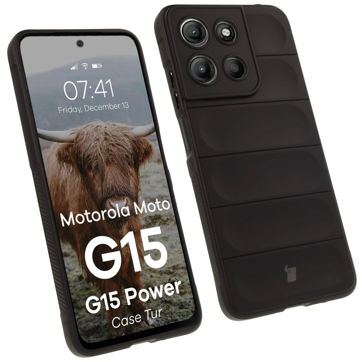 Pancerne etui Bizon Case Tur do Motorola Moto G17 / G17 Power / G15 / G15 Power, czarne