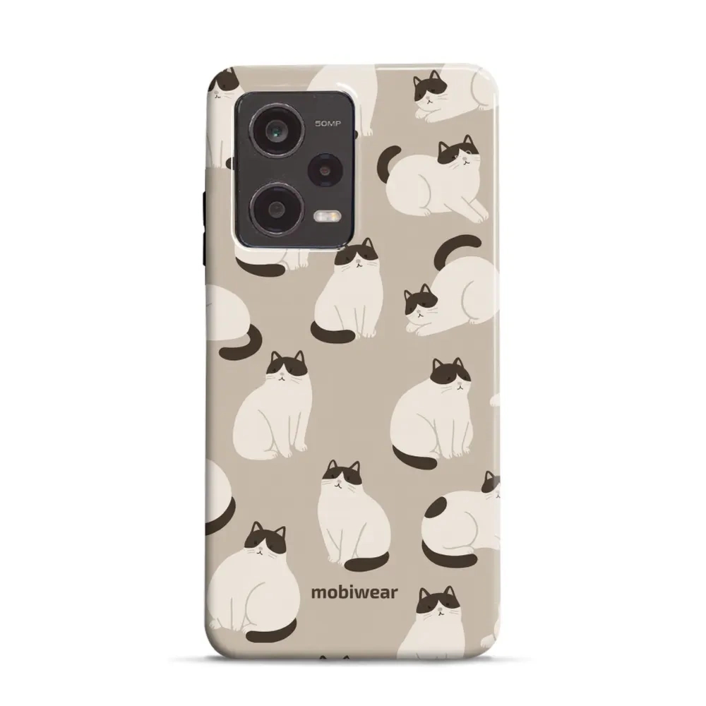 Etui ochronne do Xiaomi Redmi Note 12 Pro 5G, Mobiwear Elite Pro, kawa miau