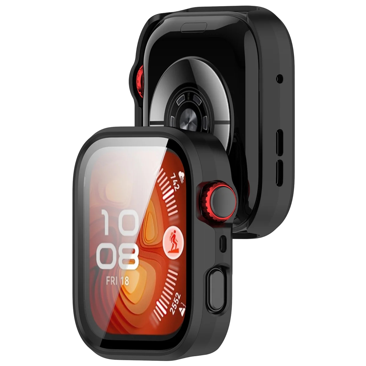 Etui ze szkłem do zegarka Bizon Case Watch Adamo do Huawei Watch Fit 5 Pro, matowe czarne
