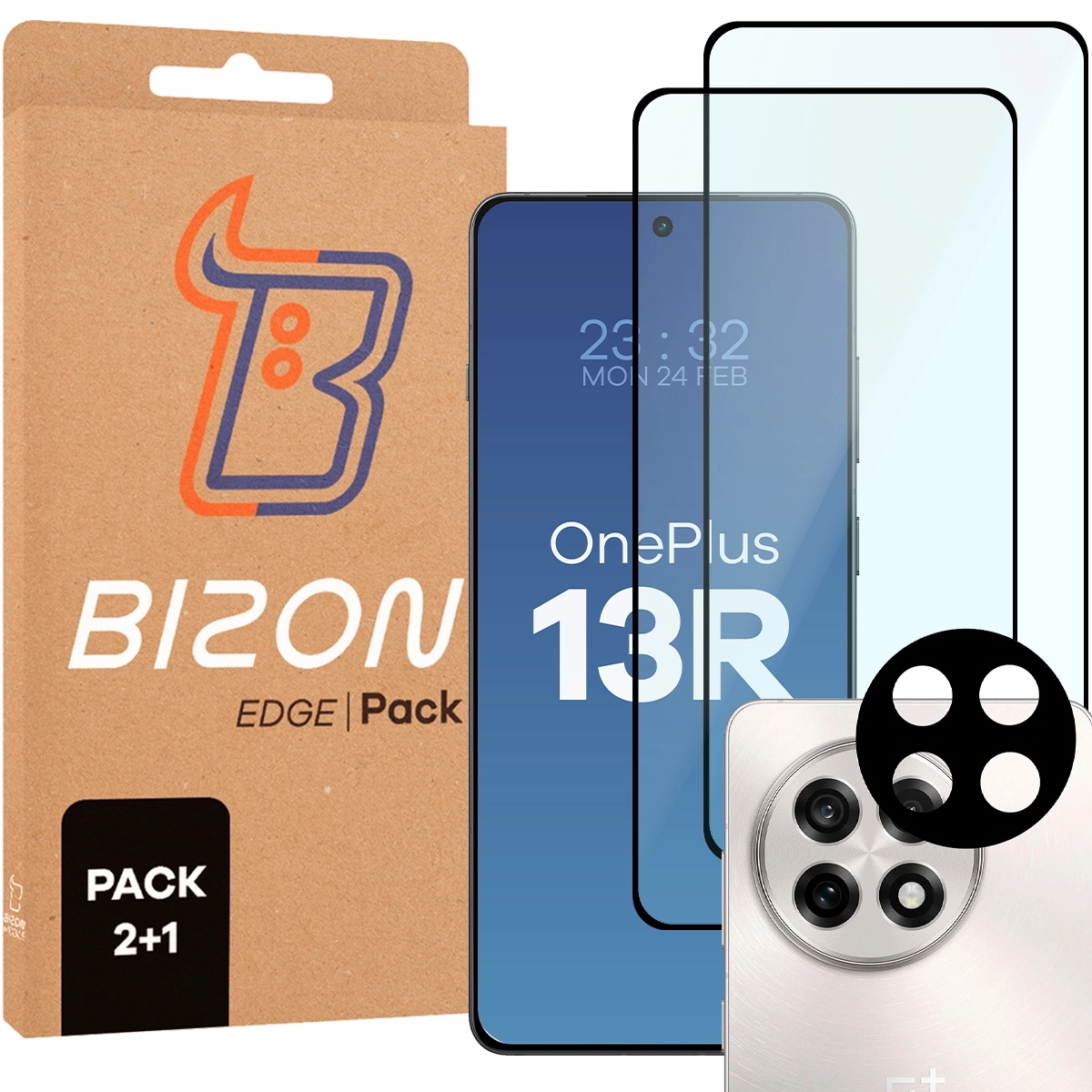Image of 2x Szkło + szybka na aparat Bizon Edge 2 Pack do OnePlus 13R