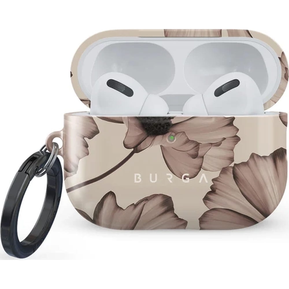 Etui Burga Barely Yours do AirPods Pro 3, beżowe z kwiecistym wzorem