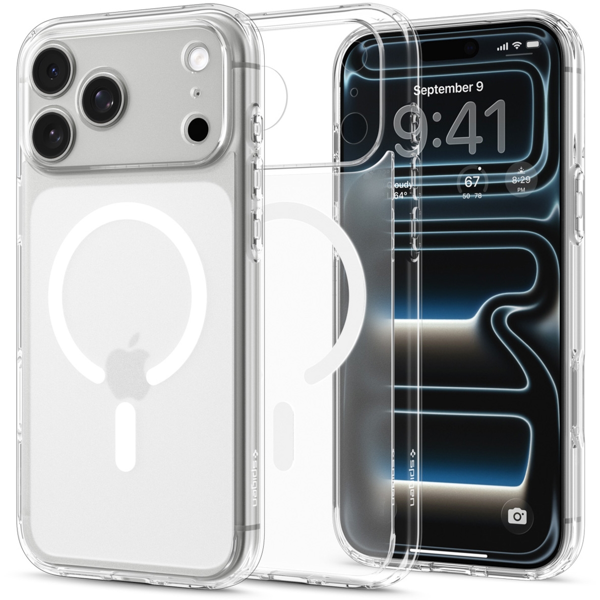 Etui Spigen Ultra Hybrid Mag do MagSafe do iPhone 18 Pro, półprzezroczysto-białe