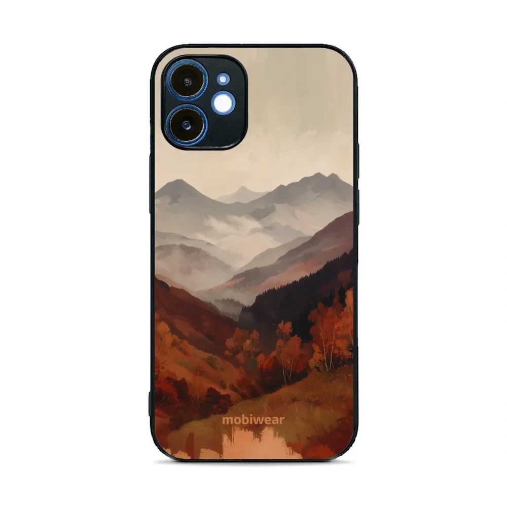 Etui ochronne do iPhone 12, Mobiwear Glossy Case, mglista dolina w górach