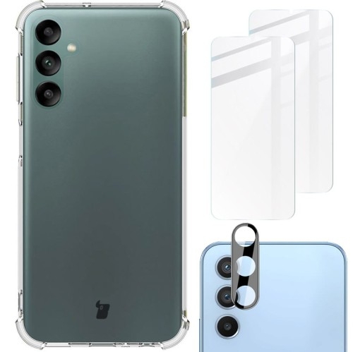 Image of Etui + 2x szkło + obiektyw Bizon Case Clear Pack do Galaxy A24, przezroczyste