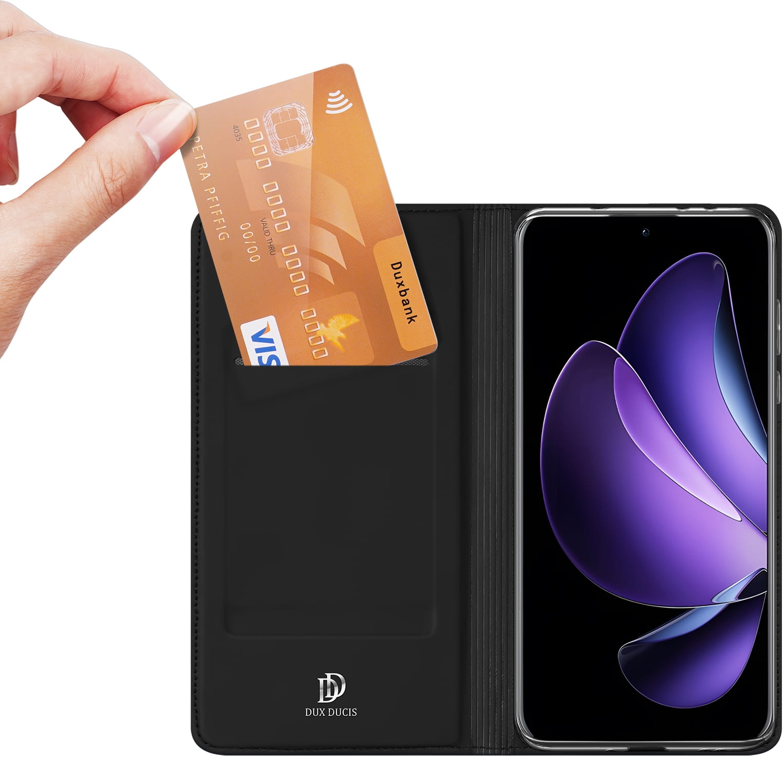 Image of Etui z klapką Dux Ducis Skin Pro do OPPO Reno13 Pro, czarne