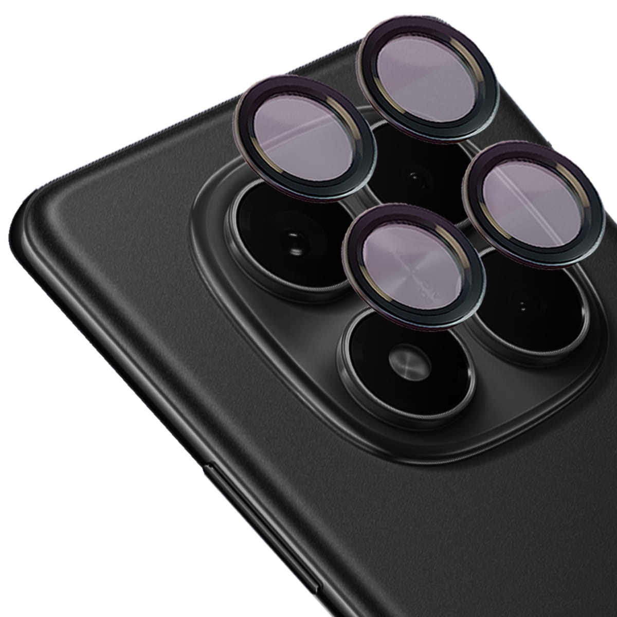 Szkło hartowane na aparat Bizon Glass Snap Lens do Xiaomi Redmi Note 14 Pro 4G, 1 zestaw, czarna ramka
