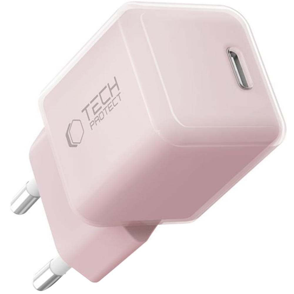 Ładowarka sieciowa USB-C PD, 25W, Tech-Protect NCM25, jasnoróżowa