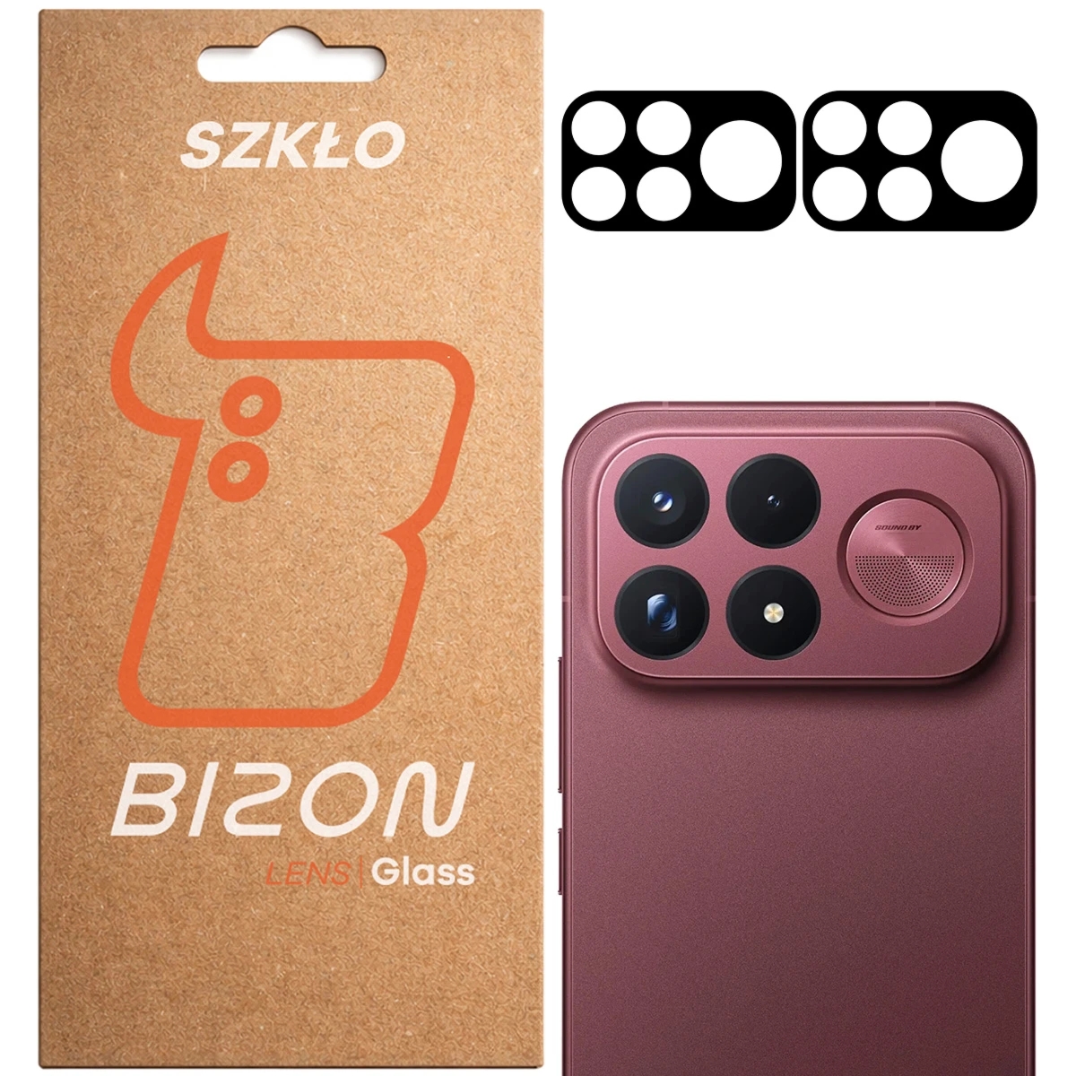 Szkło na aparat Bizon Glass Lens do Xiaomi POCO F9 Ultra, 2 sztuki