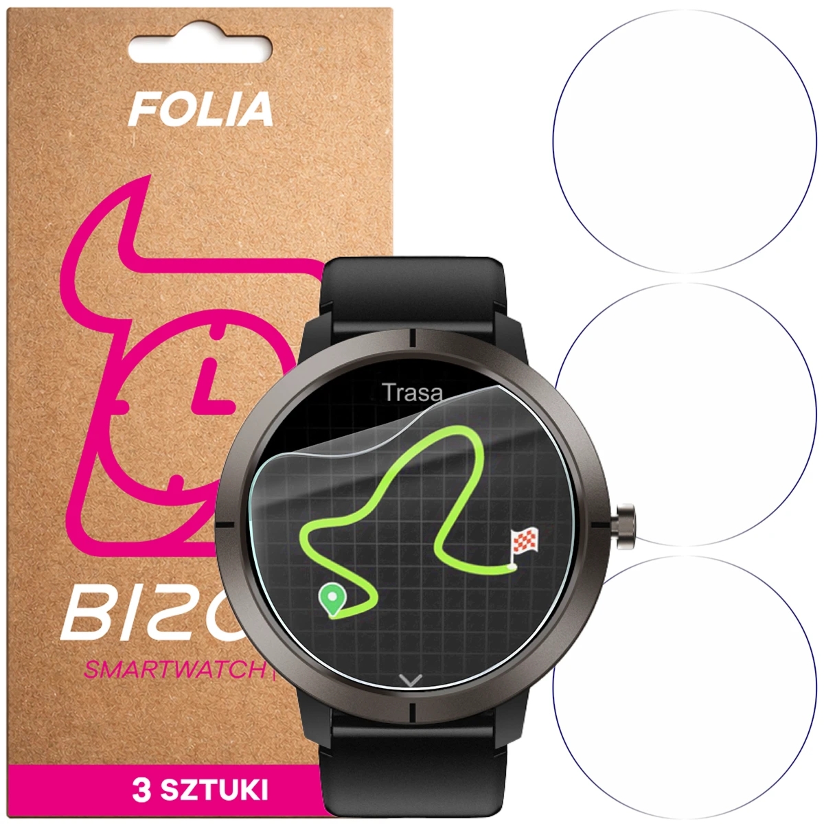 Folia ochronna na ekran zegarka Bizon Watch Film HydroFlex do Nexano NX76 / DM76, 3 sztuki