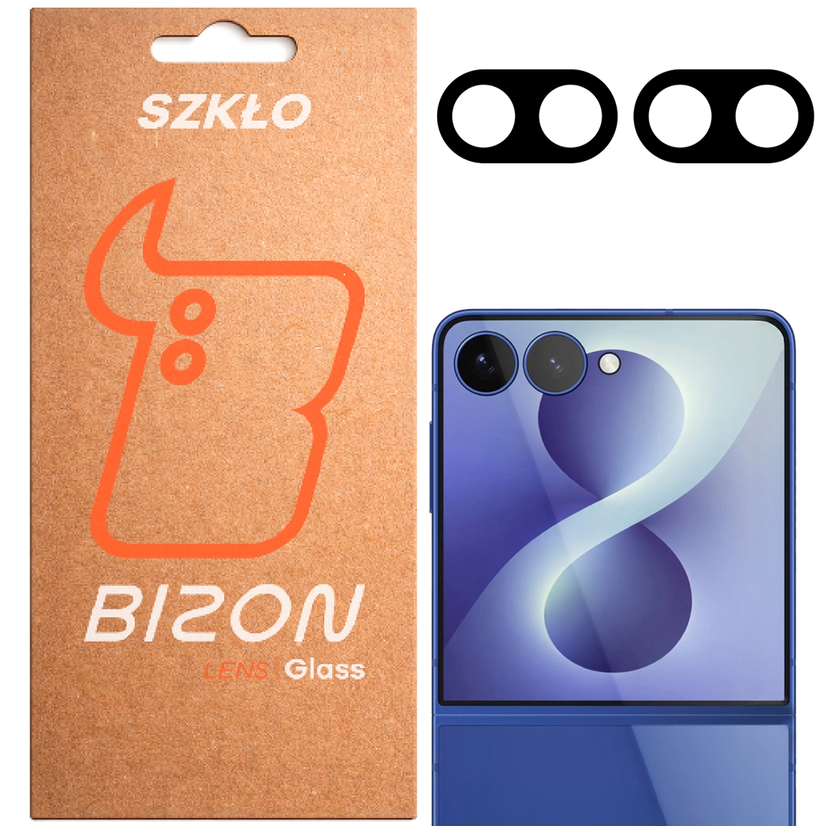 Szkło na aparat Bizon Glass Lens do Galaxy Z Flip8, 2 sztuki