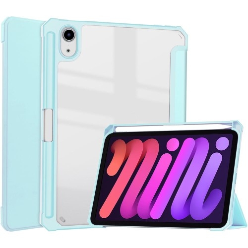 Image of Etui Bizon Case Tab Clear Matt do Apple iPad Mini 7 2024 / 6 2021, błękitne