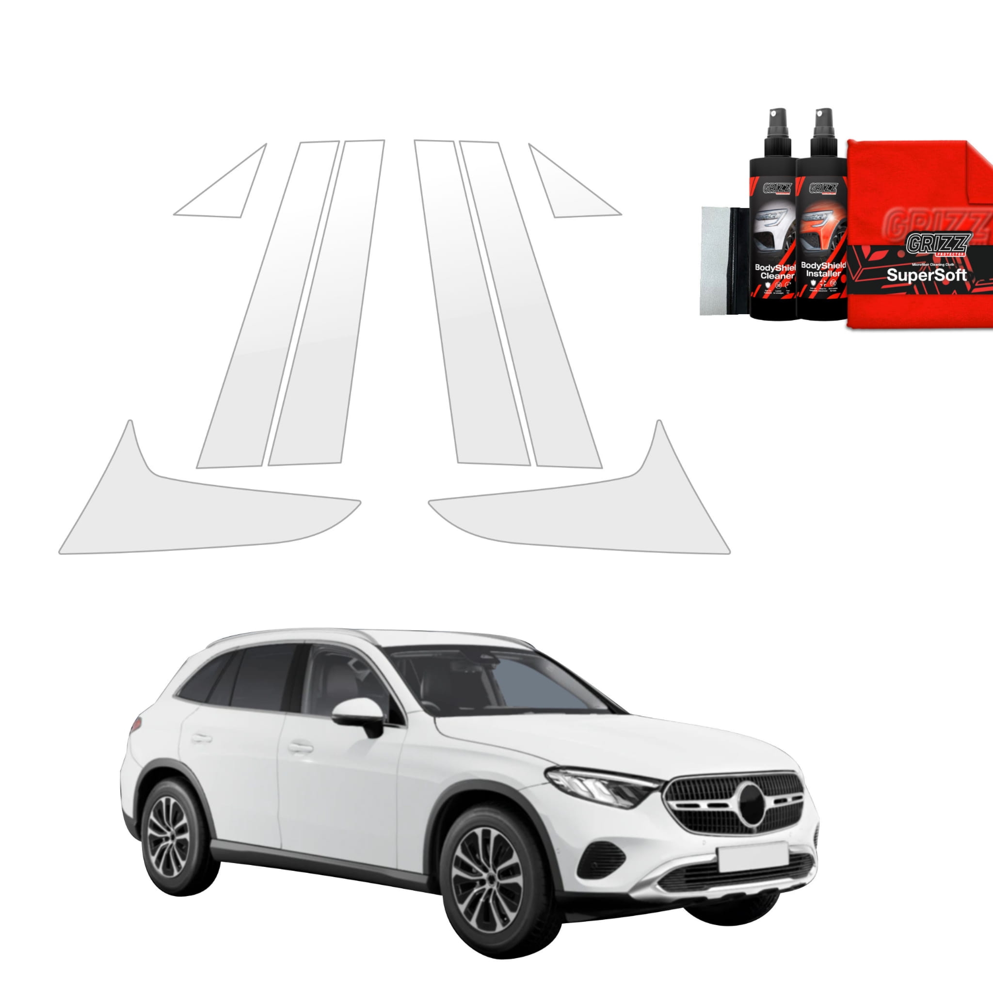 8w1 Folia ochronna Grizz Protector na słupki do Mercedes GLC Wagon (2025-2026)