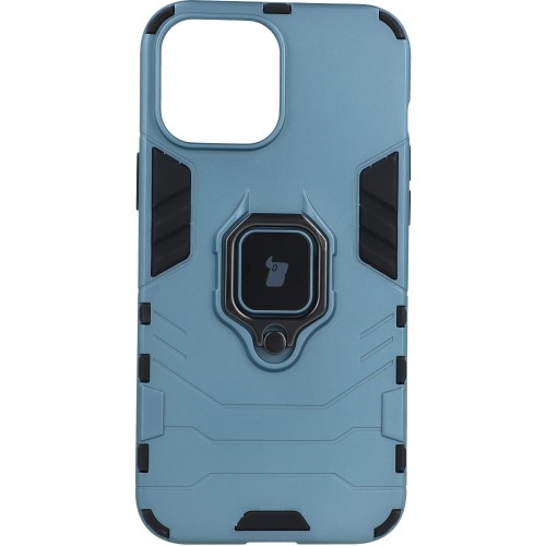 Image of Etui Bizon Case Armor Ring do iPhone 13 Pro Max, niebieskie