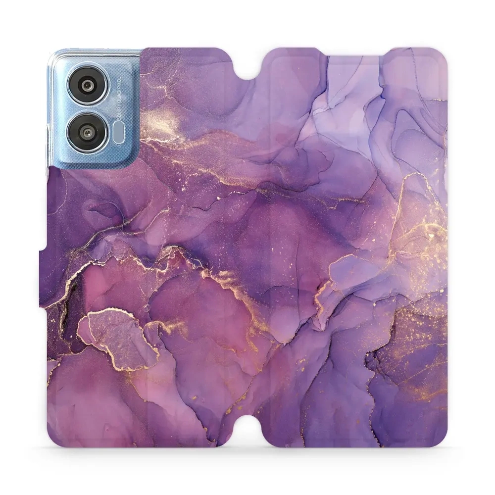 Image of Etui z klapką do Motorola Moto G04, Mobiwear Book, fioletowe