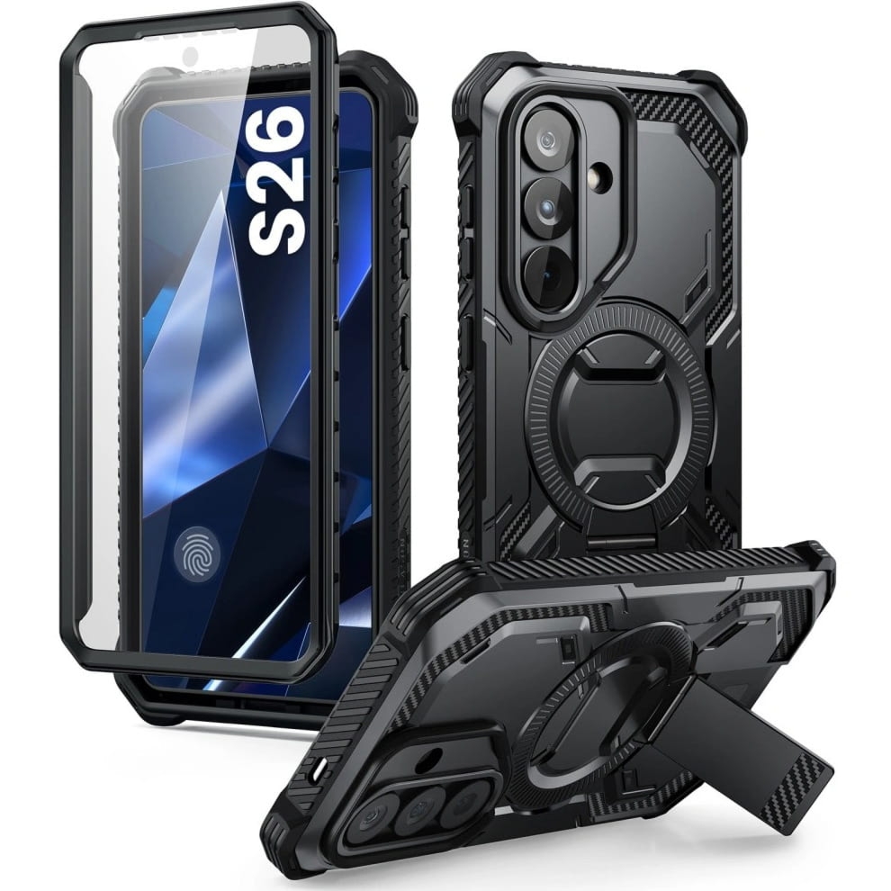 Etui pancerne Supcase i-Blason Armorbox Mag KickStand SP do MagSafe do Galaxy S26, czarne