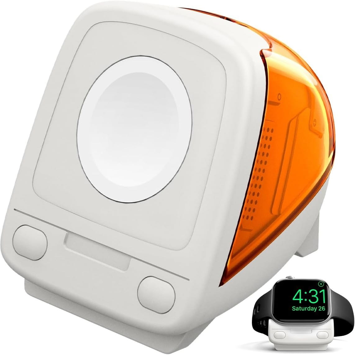 Image of Stacja dokująca, podstawka, stojak Spigen Classic C1 Stand do ładowarki Apple Watch, pomarańczowa