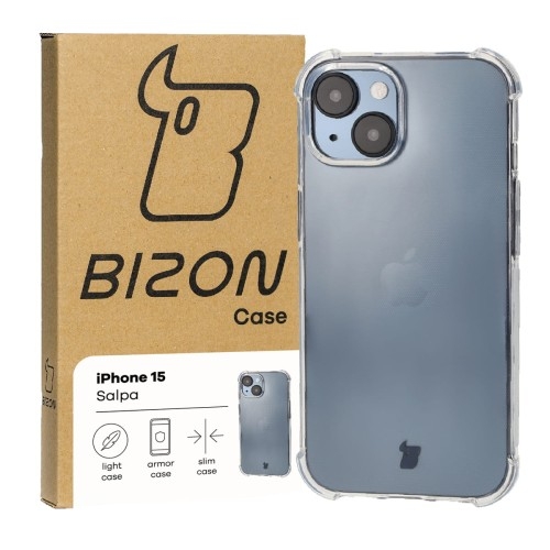 Image of Elastyczne etui Bizon Case Salpa do iPhone 15, przezroczyste