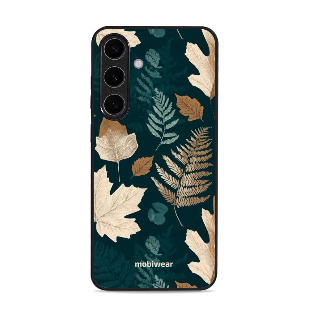 Etui ochronne do Galaxy S25 Plus, Mobiwear Glossy Case, zielnik z liści i paproci