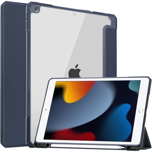 Image of Etui Bizon Case Tab Clear Matt do Apple iPad 9/8/7 10.2 2021/2020/2019, granatowe