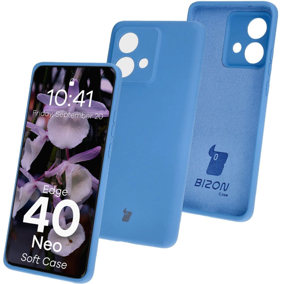 Silikonowe etui Bizon Soft Case do Motorola Edge 40 Neo, niebieski
