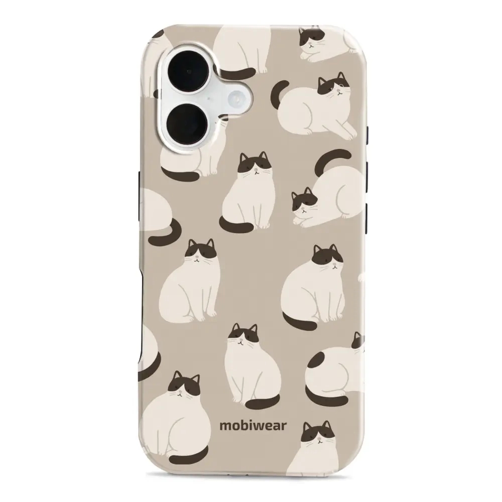 Etui ochronne do iPhone 16, Mobiwear Elite Pro, kawa miau
