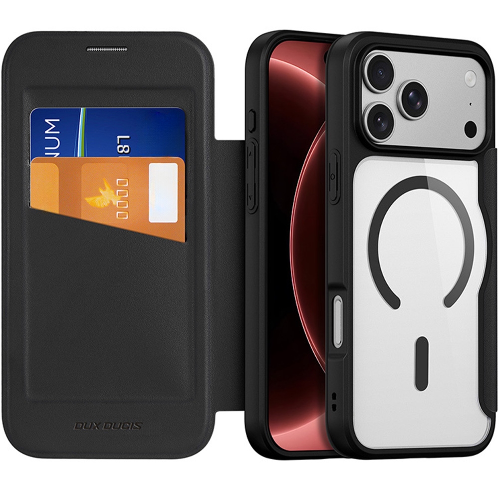 Etui Dux Ducis Skin X Pro Magnetic do iPhone 18 Pro Max / 17 Pro Max do MagSafe, przezroczysto-czarne
