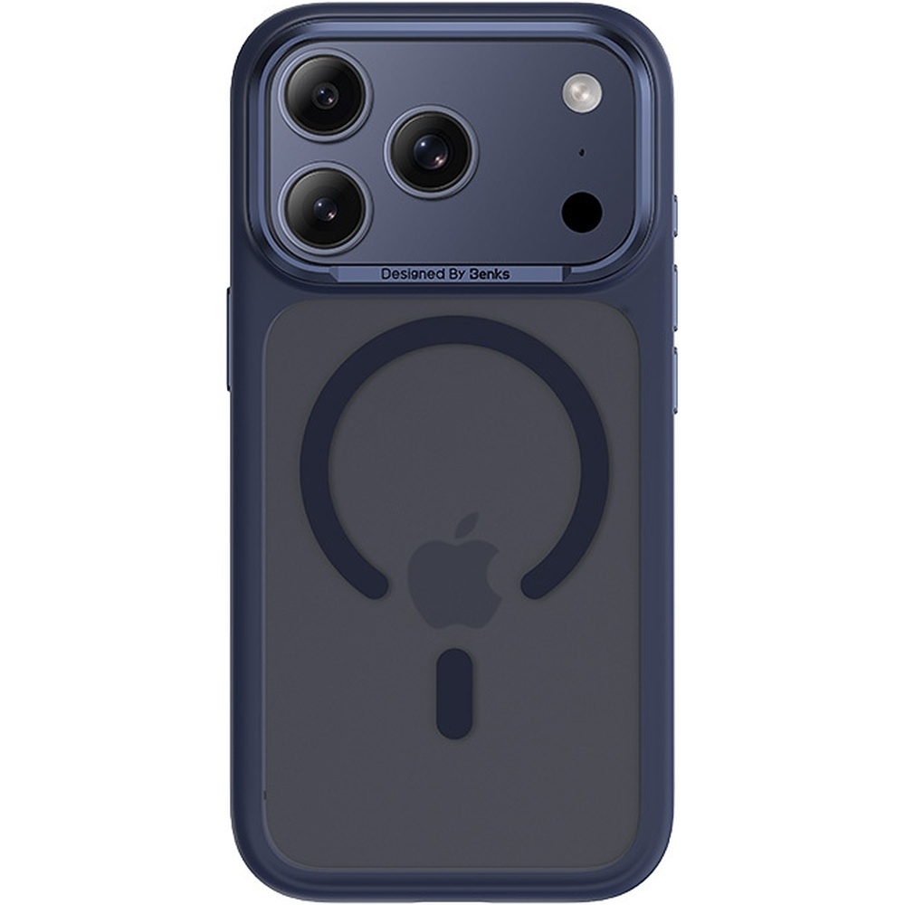 Etui Benks Magnetic Mist Metal Frame MagSafe do iPhone 17 Pro, niebieskie