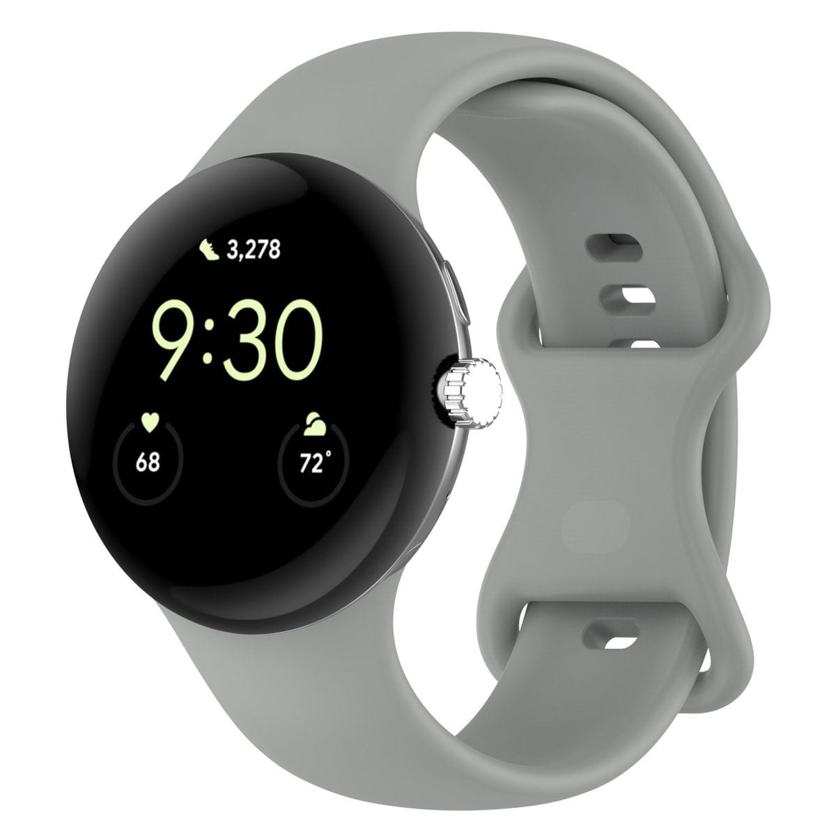 Silikonowy pasek Bizon Strap Watch Silicone S do Google Pixel Watch 4/3 (45mm), szary