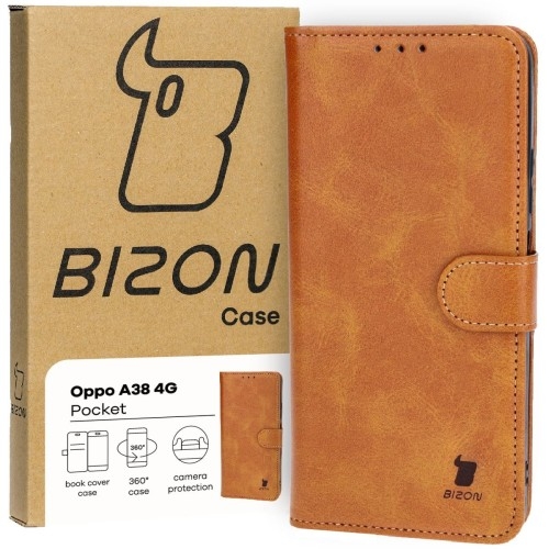Image of Etui Bizon Case Pocket do Oppo A38 4G, brązowe