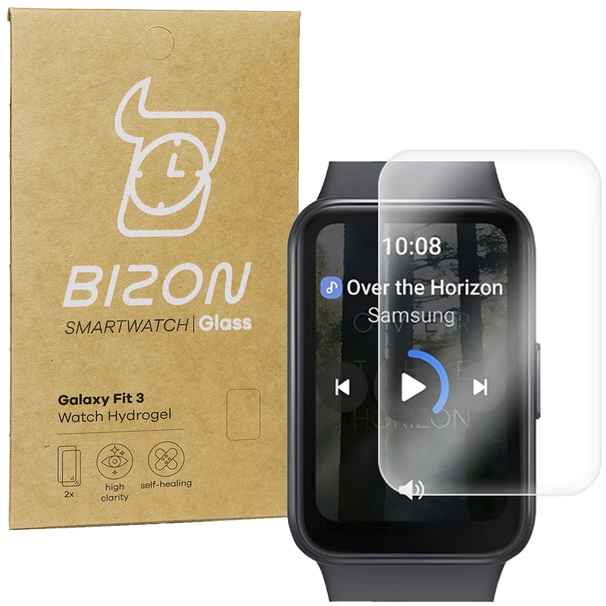 Folia hydrożelowa na ekran Bizon Watch Film Hydrogel Duo do Galaxy Fit 3, 2 sztuki
