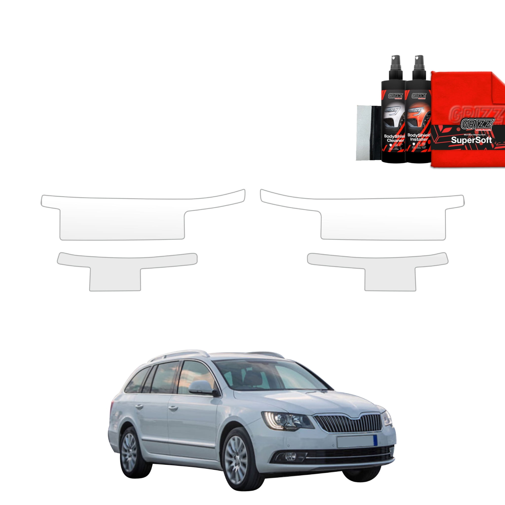 4w1 Folia ochronna na progi Grizz Protector do Skoda Superb 2 Kombi Facelifting (2013-2015)