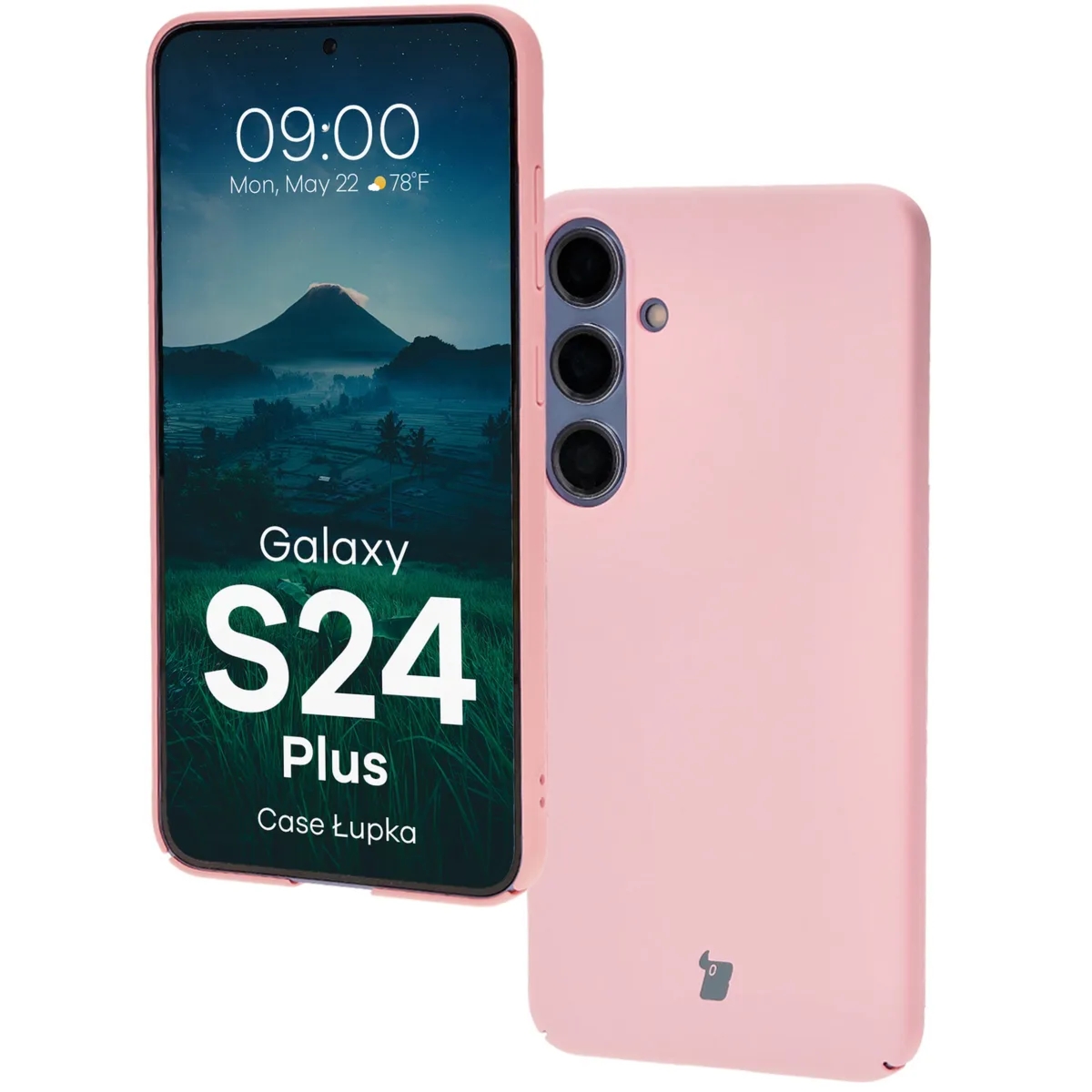 Etui Bizon Case Łupka do Galaxy S24 Plus, różowe