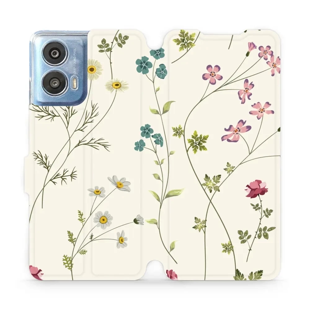 Etui z klapką do Motorola Moto G24, Mobiwear Book, polne kwiaty