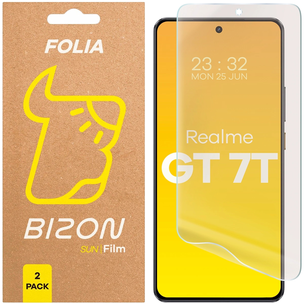 Folia matowa Bizon Film Sun Duo do Realme GT 7T, 2 sztuki