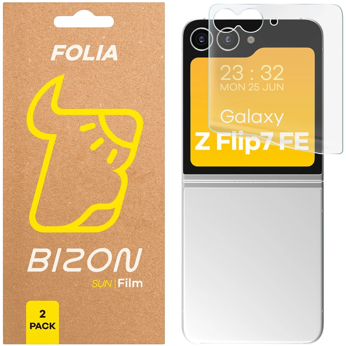Folia matowa Bizon Film Sun Duo do Galaxy Z Flip7 FE, 2 sztuki