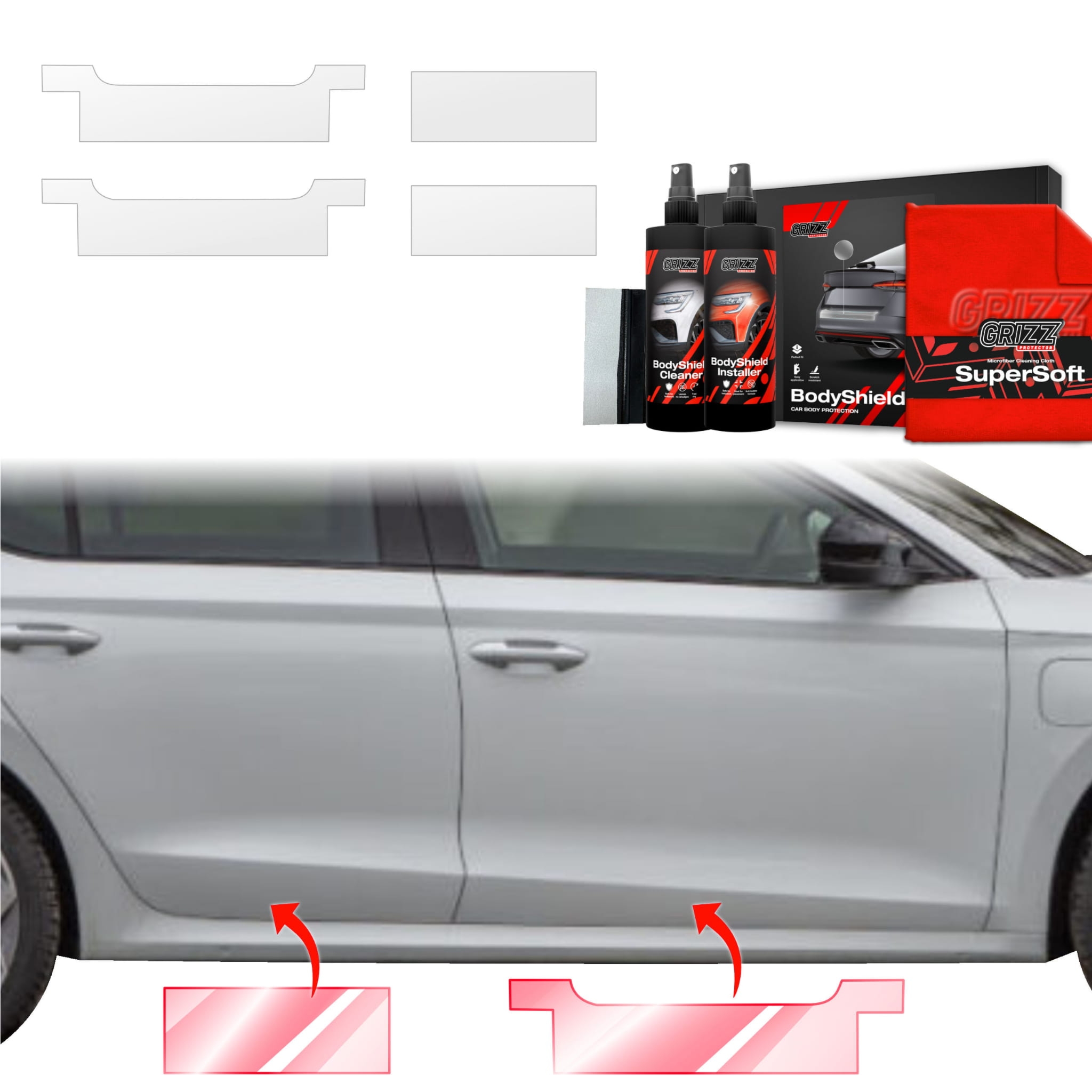 4w1 Folia ochronna Grizz Protector na progi do Skoda Octavia 4 Hatchback Facelifting (2024-2026)